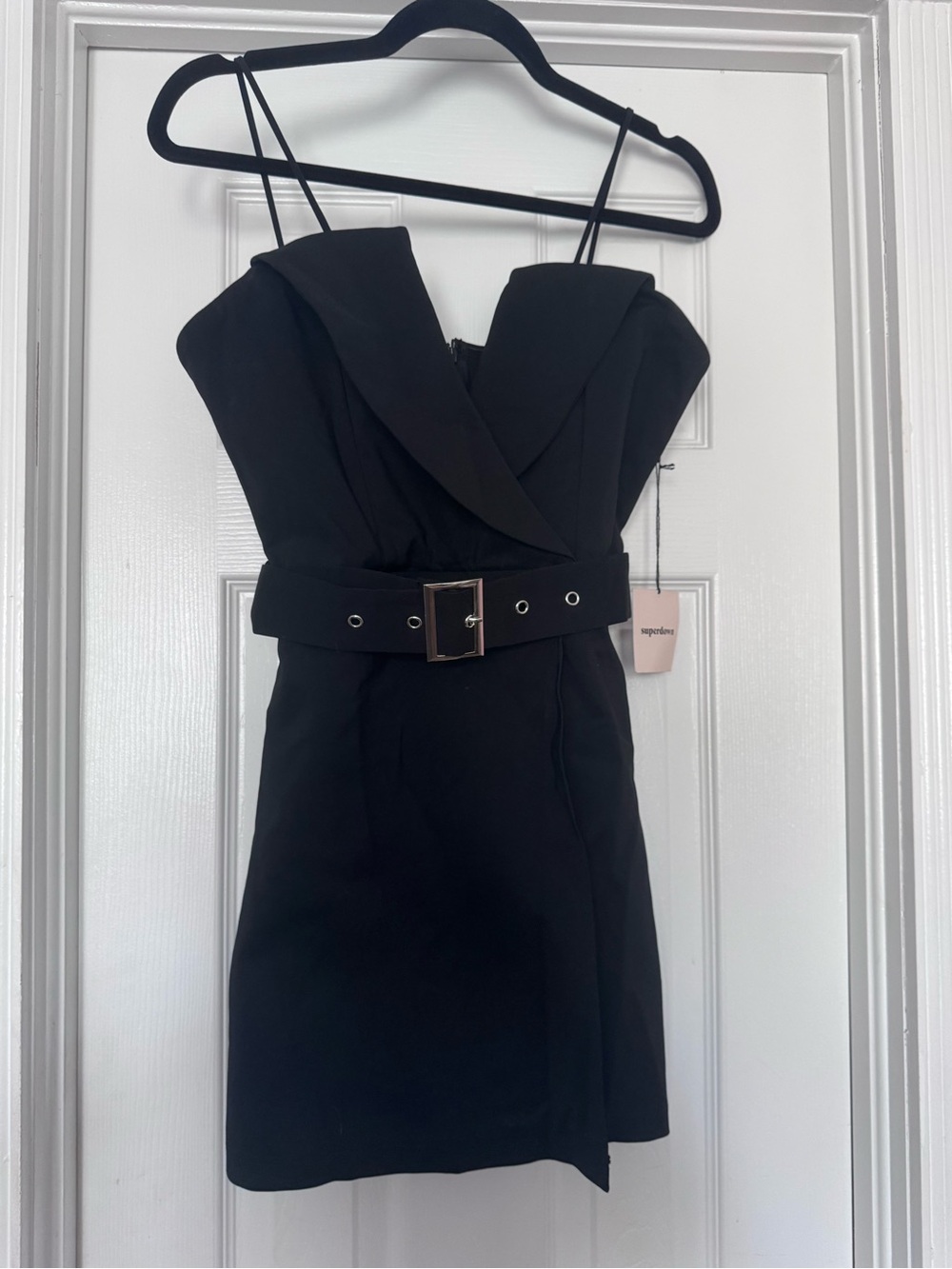 superdown | Dresses | Superdown Black Spaghettistrap Belted Mini Dress